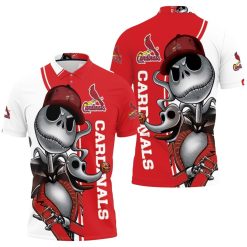 St. Louis Cardinals Jack Skellington And Zero Polo Shirt All Over Print Shirt 3d T-shirt