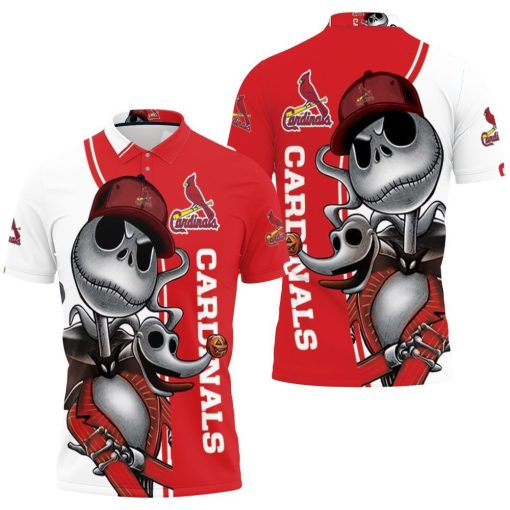 St. Louis Cardinals Jack Skellington And Zero Polo Shirt All Over Print Shirt 3d T-shirt