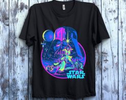 Star Wars Bright Classic Neon Poster Art Graphic Unisex Gift T-Shirt