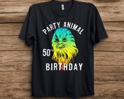 Star Wars Chewie Party Animal Birthday Color Portrait Unisex T-Shirt