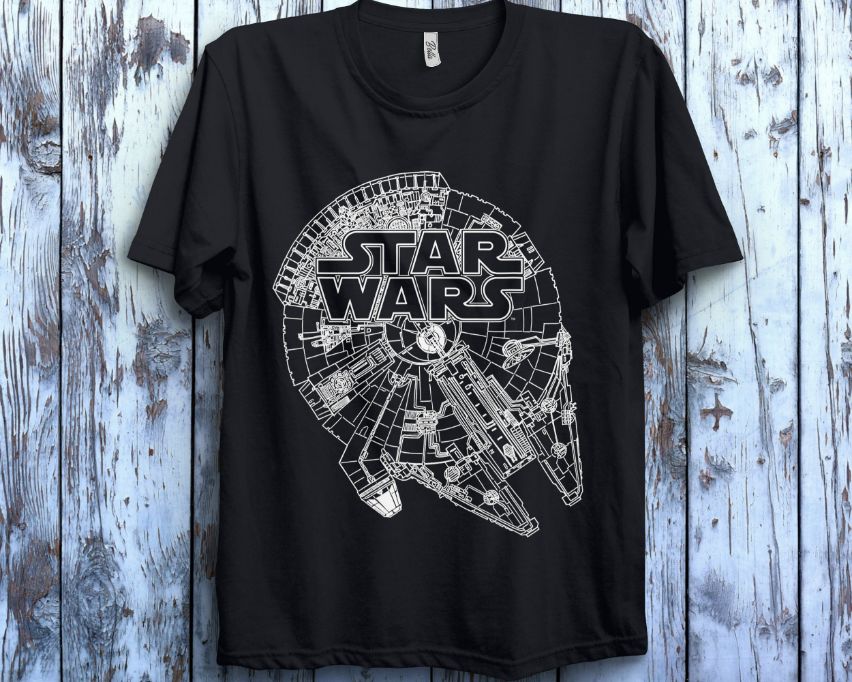 Star Wars Logo On Millenium Falcon Graphic Unisex T-Shirt