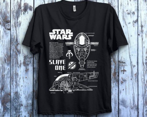 Star Wars Slave One Ship Schematic T-Shirt