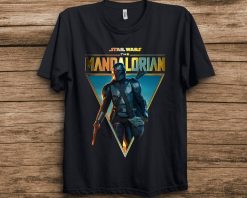 Star Wars The Mandalorian  The Child Golden Logo Portrait T-Shirt