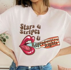 Stars Stripes And Reproductive Rights Pro Choice 4th Of July Womens Rights Feminist Abortion Is Healthcare Roe V Wade Unisex T-Shirt