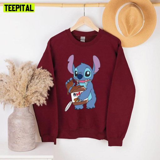 Stitch Discreetly Eating Nutella Unisex Sweatshirt