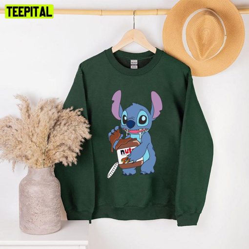 Stitch Discreetly Eating Nutella Unisex Sweatshirt