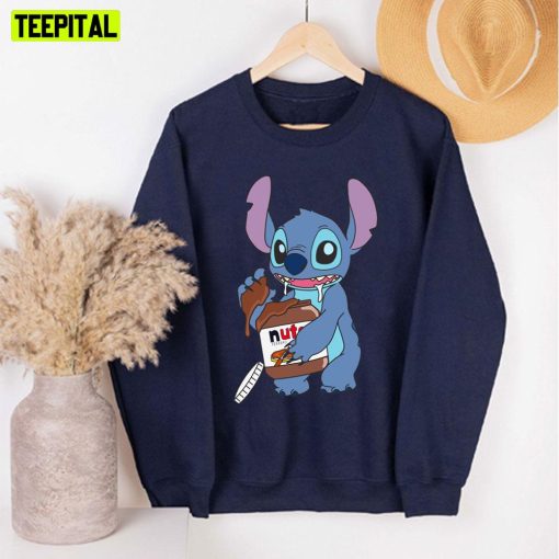 Stitch Discreetly Eating Nutella Unisex Sweatshirt