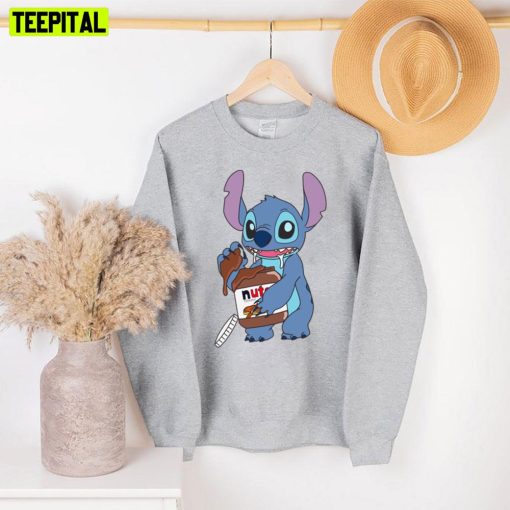 Stitch Discreetly Eating Nutella Unisex Sweatshirt