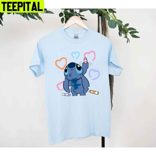 Stitch Drawing Heart Unisex T-Shirt