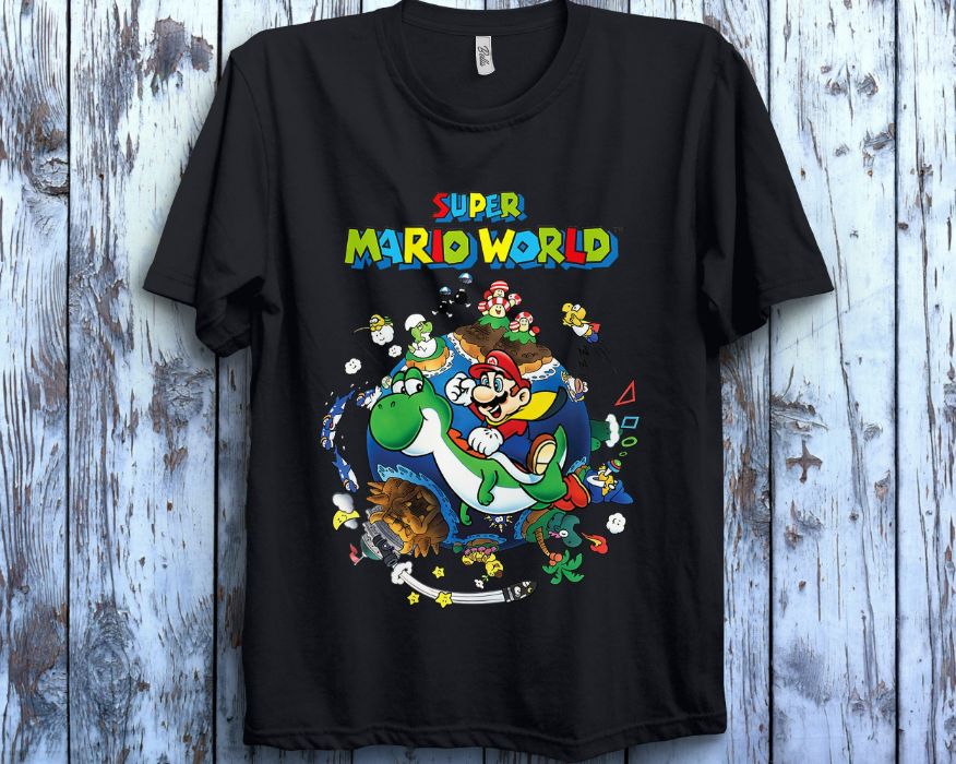 Super Mario World Yoshi  Mario Around The World Unisex Gift T-Shirt