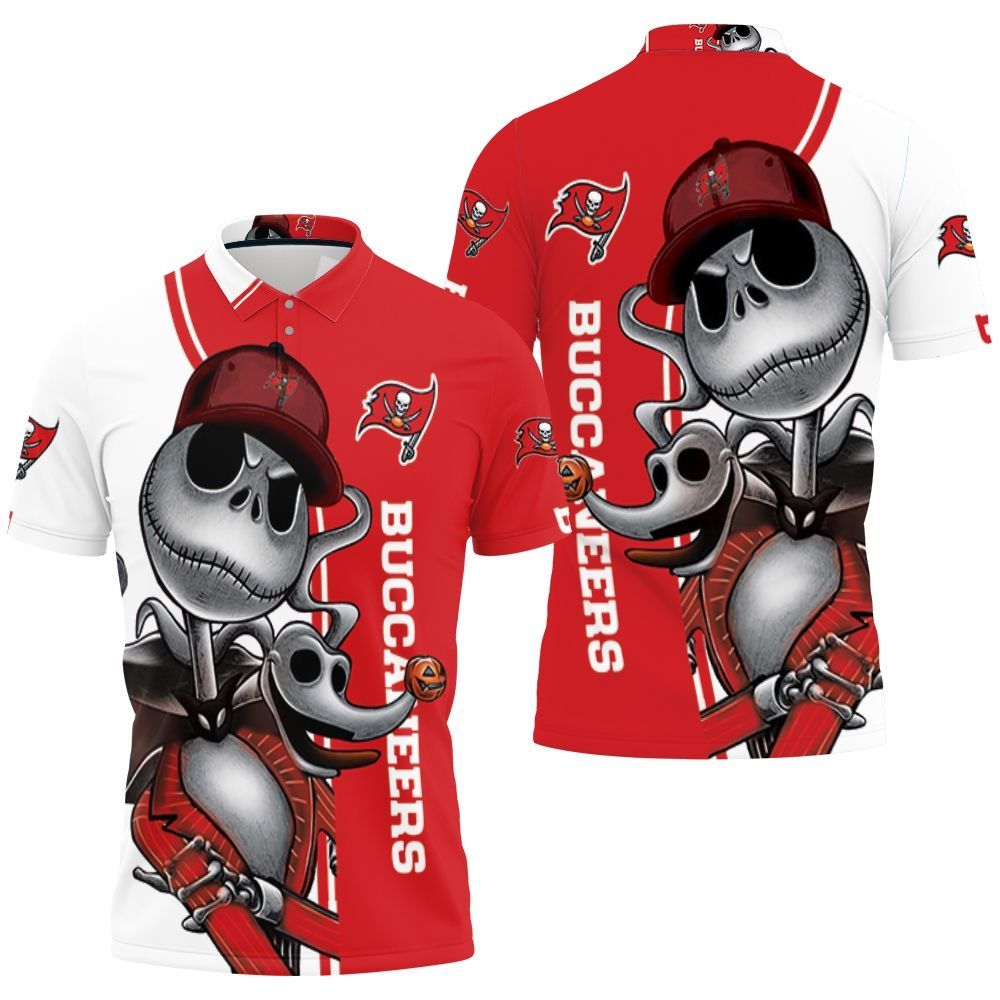 Tampa Bay Buccaneers Jack Skellington And Zero Polo Shirt All Over Print Shirt 3d T-shirt
