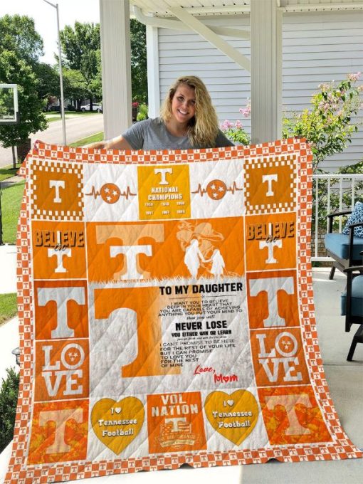 Tennessee Volunteers – To My Daughter – Love Mom Quilt Blanket