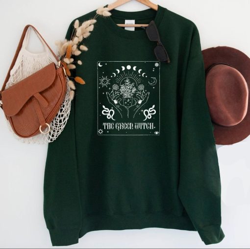 The Green Witch Sun And Moon Unisex Sweatshirt