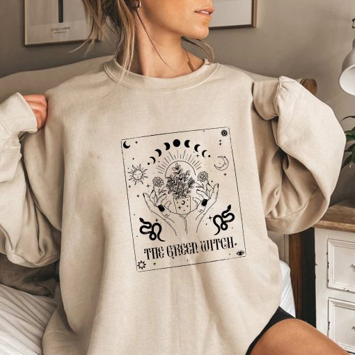 The Green Witch Sun And Moon Unisex Sweatshirt