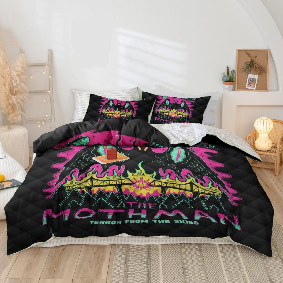 The Mothman Terror From The Skies Cotton Bedding Sets