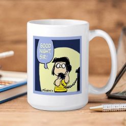 The Peanuts Good Night Sir Premium Sublime Ceramic Coffee Mug White