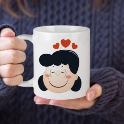 The Peanuts Lucy Van Pelt Hearts Premium Sublime Ceramic Coffee Mug White