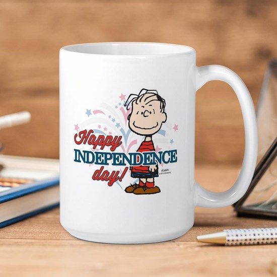 The Peanuts Snoopy 4th Of July Linus Happy Independence Day Premium Sublime Ceramic Coffee Mug White