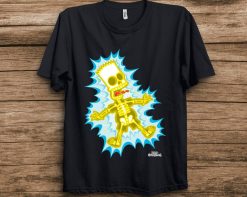 The Simpsons Bart Simpson Skeleton Electro Shock Unisex T-Shirt