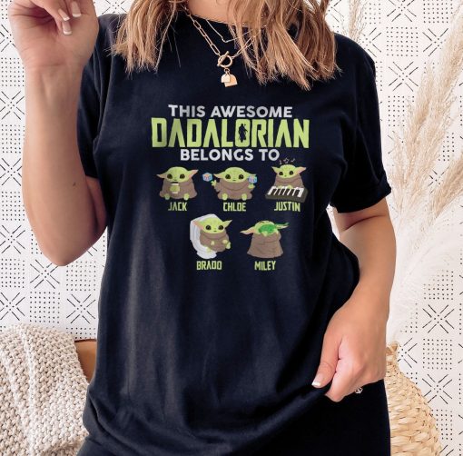 This Awesome Dadalorian Belongs To Personalized Dad Star Wars Baby Yoda Fathers Day Unisex T-Shirt