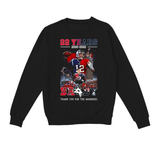 Tom Brady 22 Years 2000-2022 Thank You For The Memories Unisex Sweatshirt