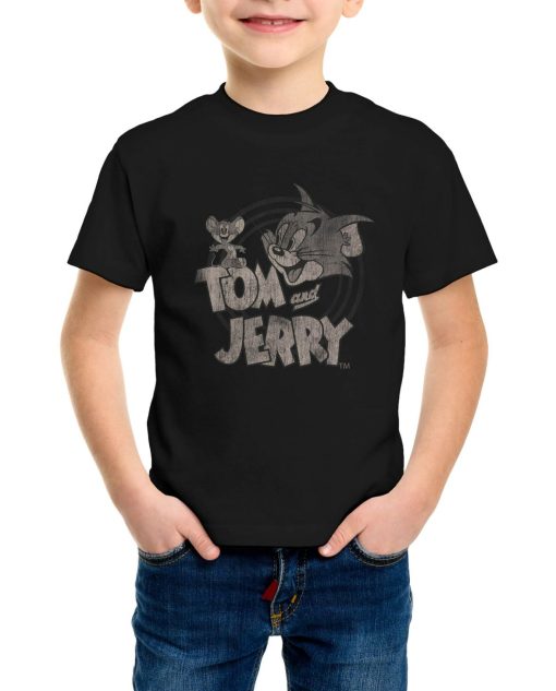 Tom Jerry Classic Logo Childrens Unisex T-Shirt