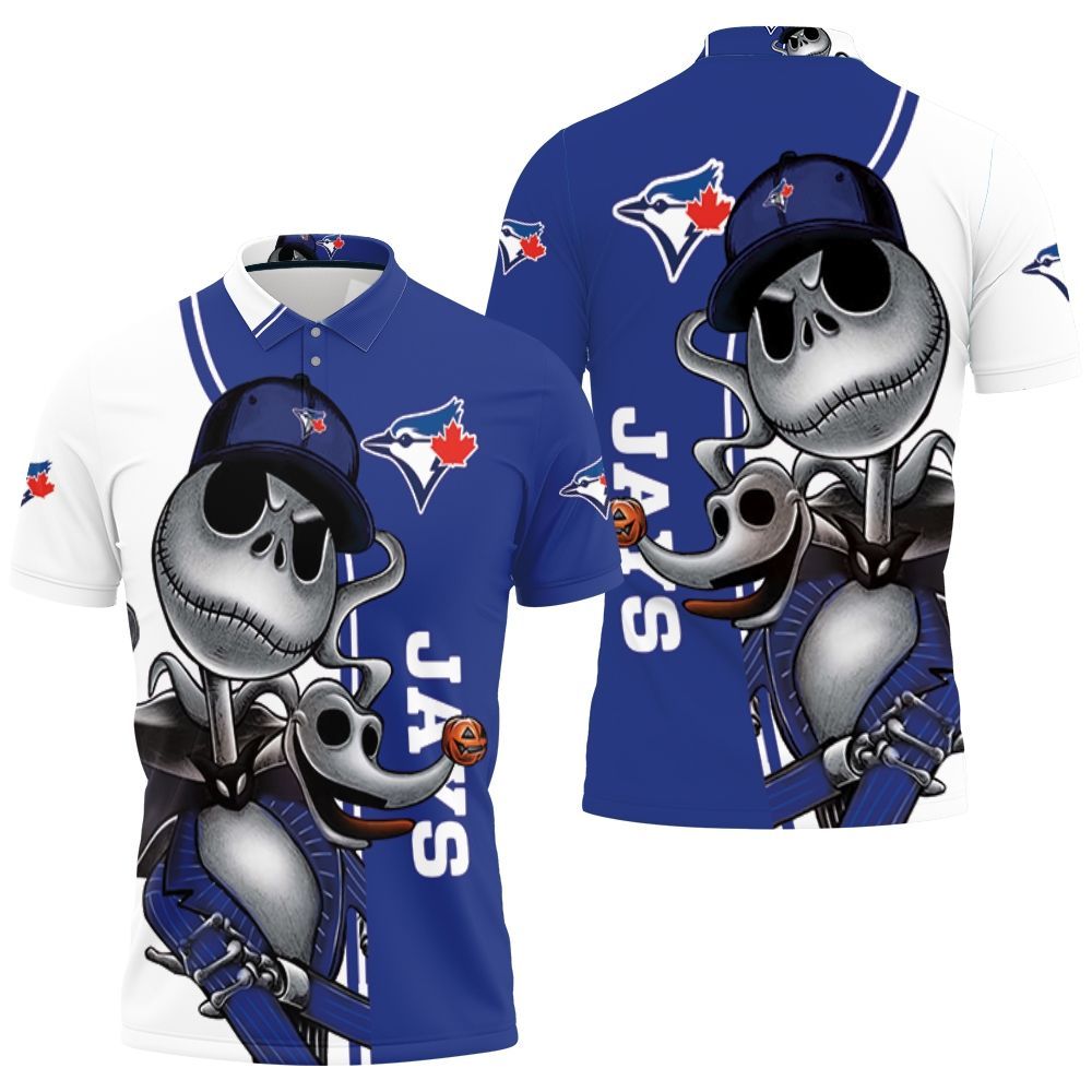 Toronto Blue Jays Jack Skellington And Zero Polo Shirt All Over Print Shirt 3d T-shirt