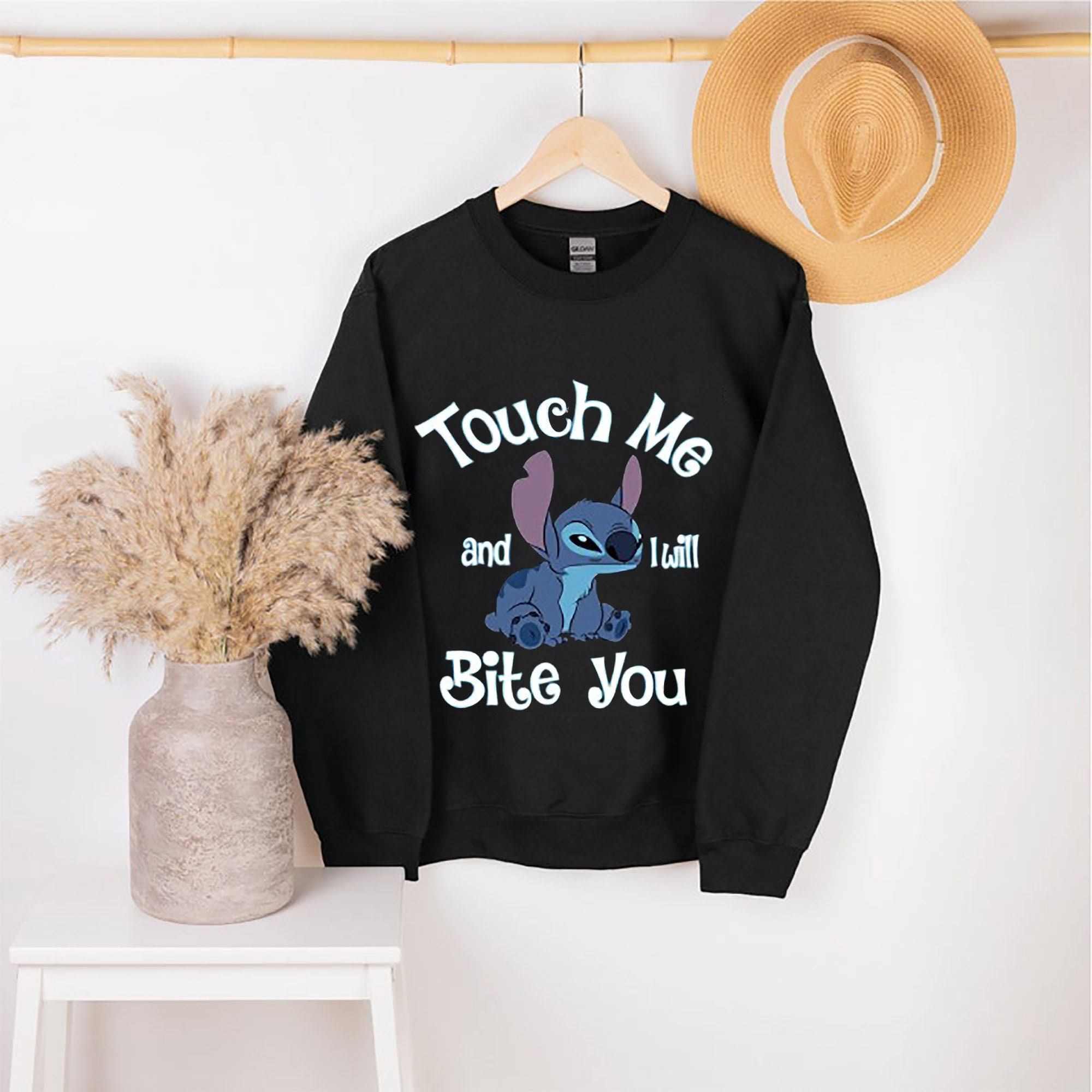 Touch Me And I Will Bite You Stitch Disney Stitch Unisex Sweatshirt
