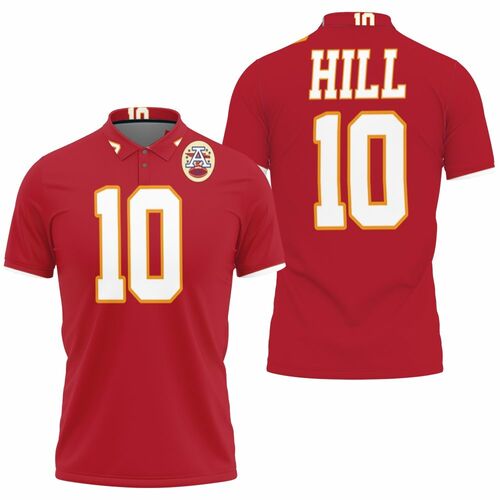 Tyreek Hill Kansas City Chiefs Red Jersey Inspired Style Polo