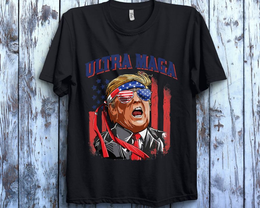 Ultra Maga Funny Trump American Flag USA Patriotic T-Shirt