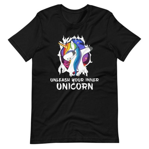 Unleash Your Inner Unicorn Dabbing Unicorn Short Sleeve Unisex T-Shirt