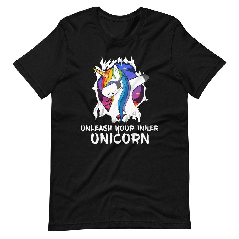 Unleash Your Inner Unicorn Dabbing Unicorn Short Sleeve Unisex T-Shirt