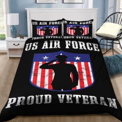 Us Air Force Proud Veteran Independence Day Cotton Bedding Sets