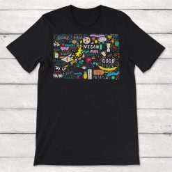 Vegan Food Doodle Colorful Vegan Gift Unisex T-Shirt