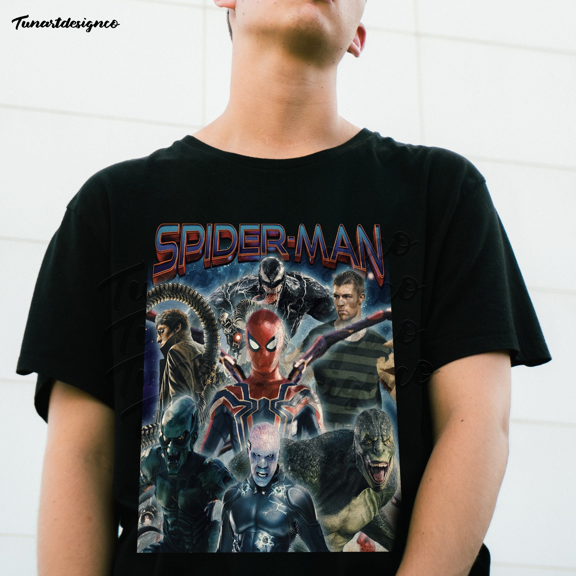Vintage Art Spiderman Vs Enemy Unisex Unisex T-Shirt