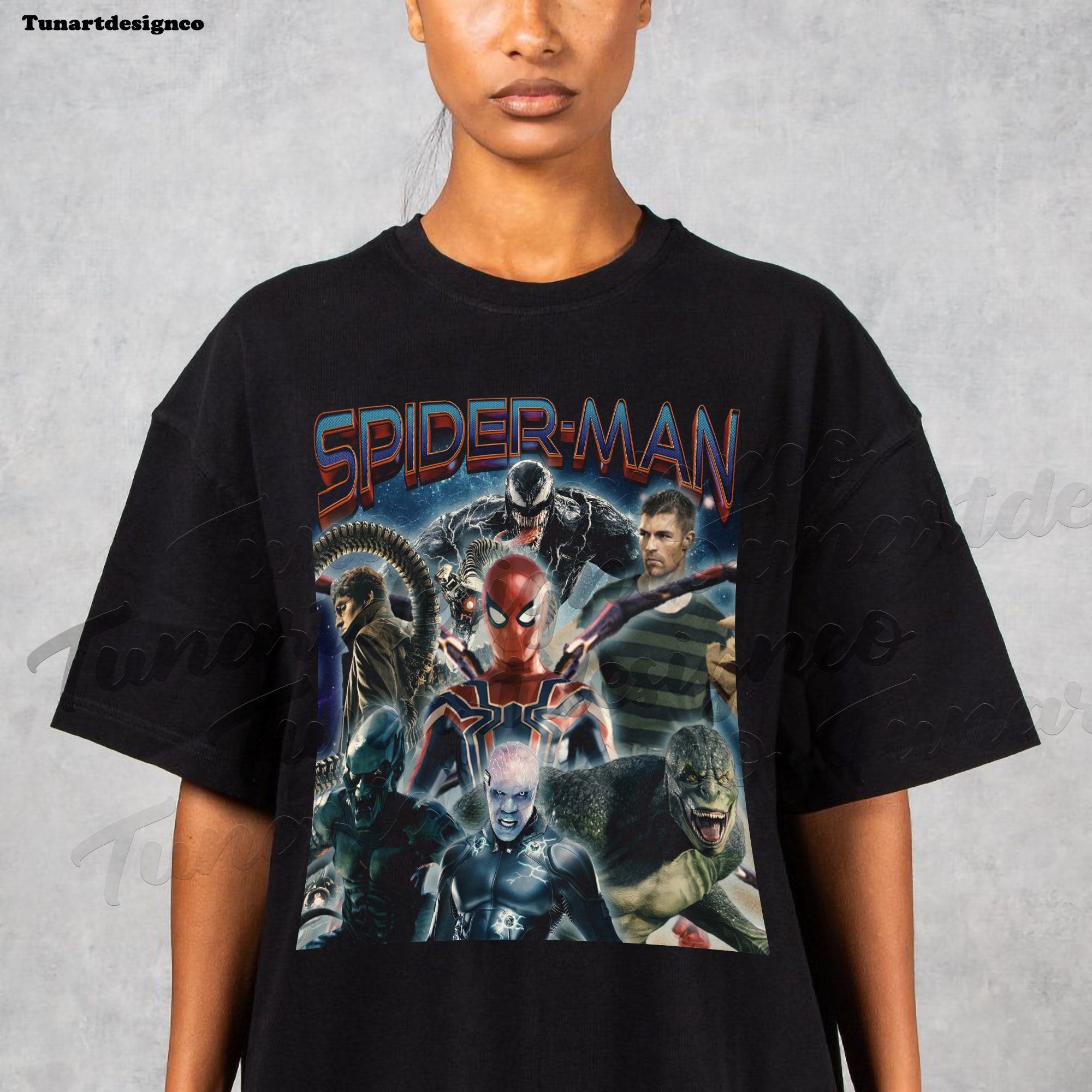 Vintage Art Spiderman Vs Enemy Unisex Unisex T-Shirt