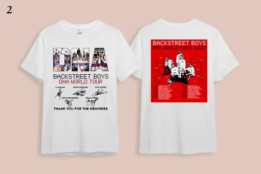 Vintage Backstreet Boys Dna World Tour 2022 Red Art Double Sided Unisex T-Shirt