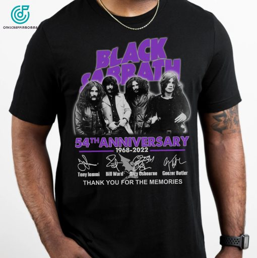 Vintage Black Sabbath 54th Anniversary 1968-2022 Signatures Thank You For The Memories Unisex T-Shirt