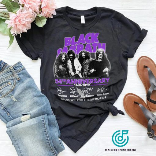 Vintage Black Sabbath 54th Anniversary 1968-2022 Signatures Thank You For The Memories Unisex T-Shirt