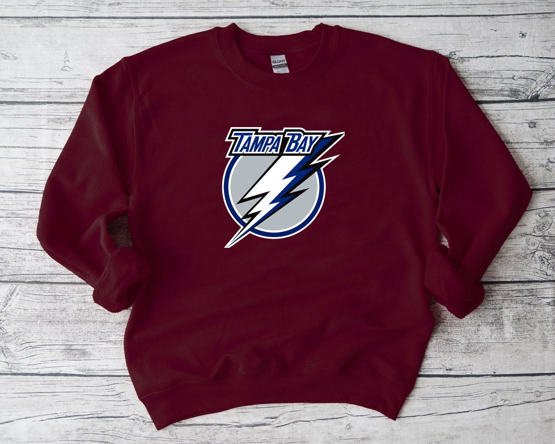 Vintage Lightning Sweatshirt Old School Lightning Logo Tampa Bay Unisex Sweatshirt