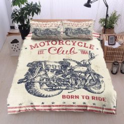 Vintage Motorcycling Born To Ride Cotton Bedding Sets