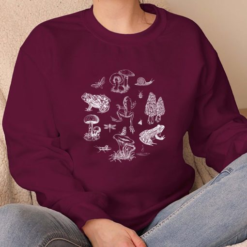 Vintage Mushroom Frog Forest Floor Unisex Sweatshirt