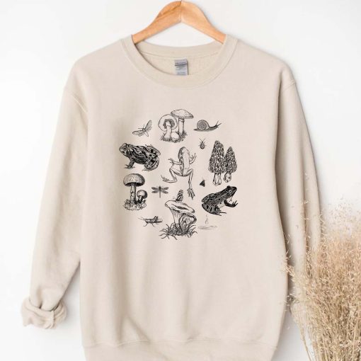 Vintage Mushroom Frog Forest Floor Unisex Sweatshirt