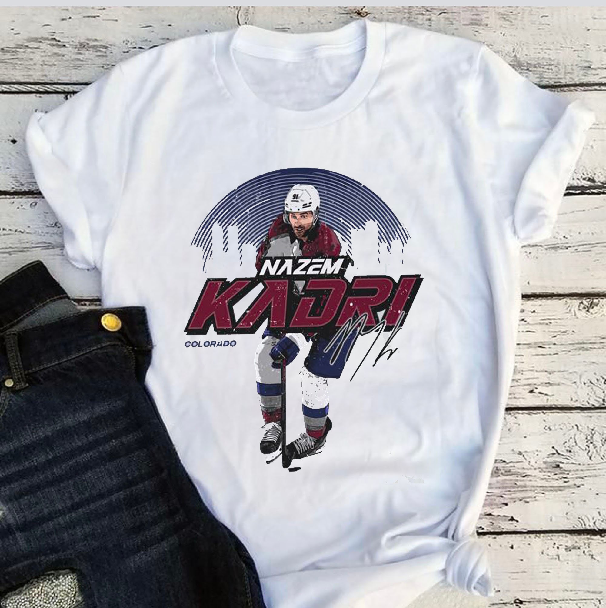 Vintage Nazem Kadri Skyline Colorado Avalanche Ice Hockey Unisex T-Shirt
