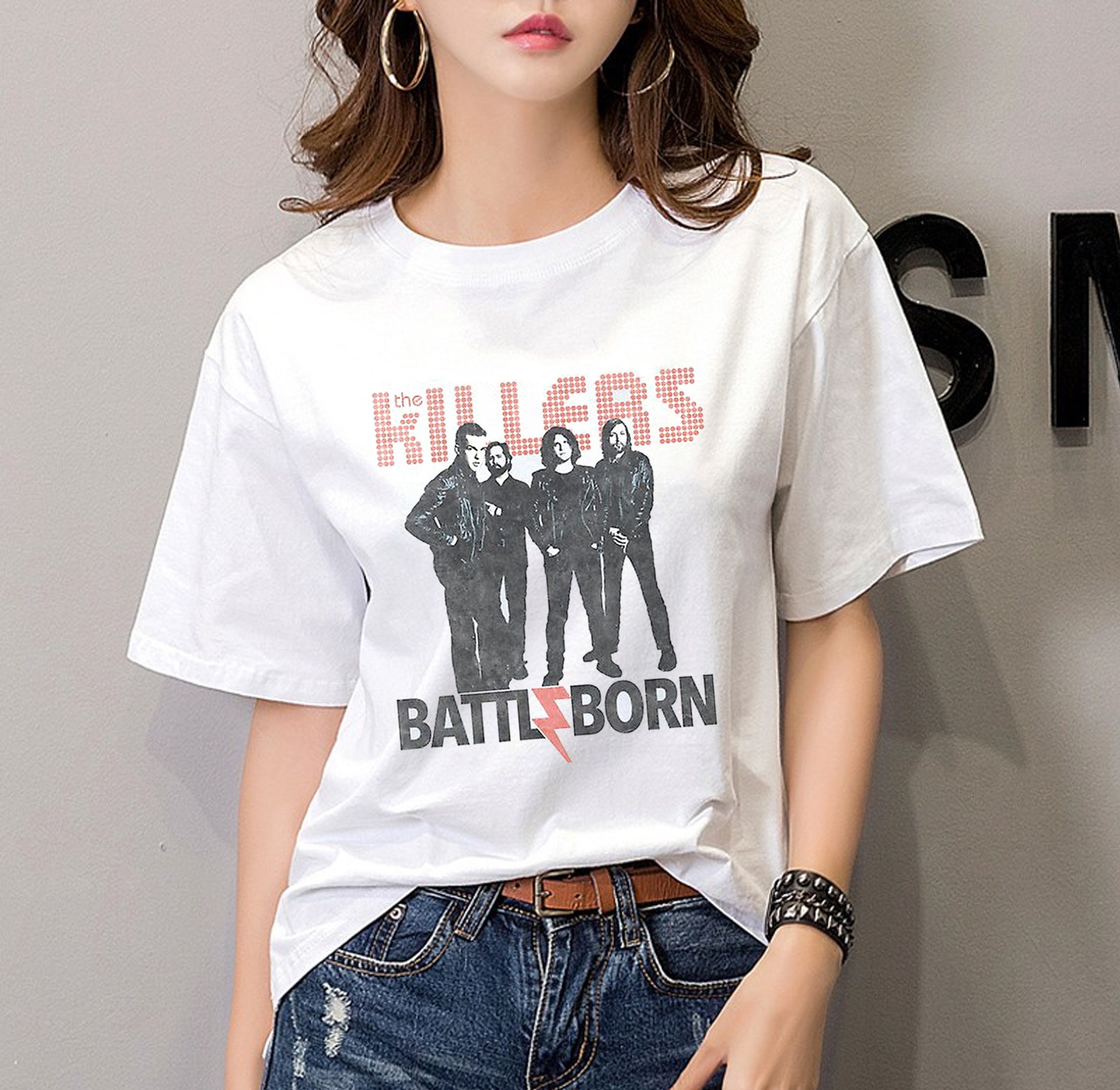 Vintage The Killers Battle Born 90s Style Unisex T-Shirt