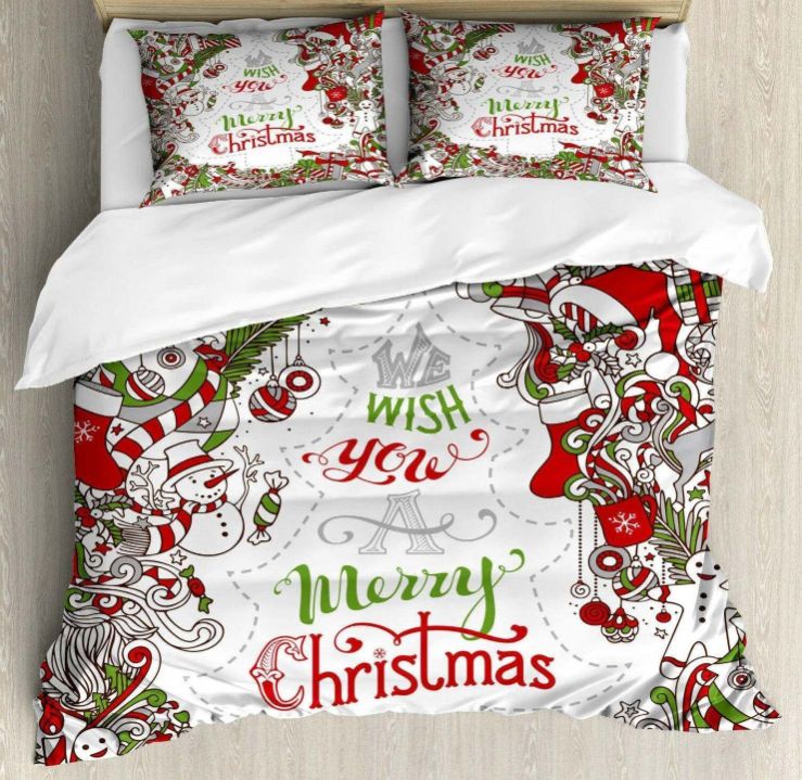 We Wish You A Merry Christmas Cotton Bedding Sets