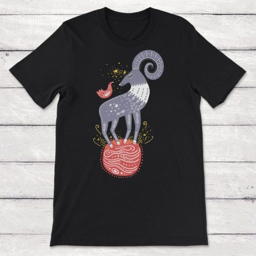 Whimsical Ram Mountain Goat Art Unisex T-Shirt