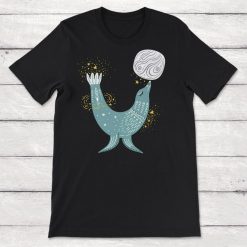 Whimsical Seal Balancing a Planet Unisex T-Shirt