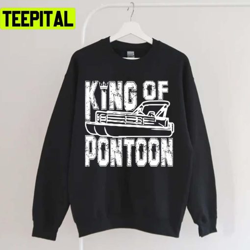 White Text Art Trending King Of The Pontoon Unisex T-Shirt