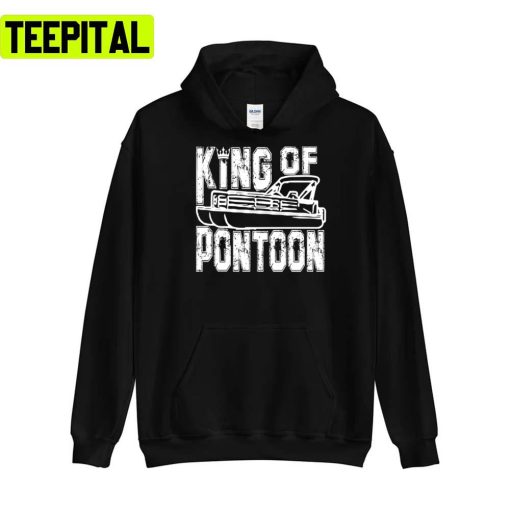 White Text Art Trending King Of The Pontoon Unisex T-Shirt